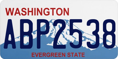 WA license plate ABP2538