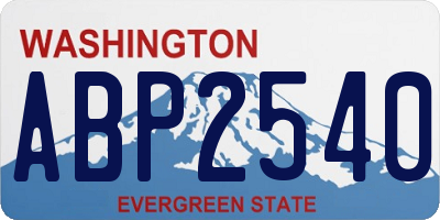 WA license plate ABP2540