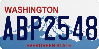 WA license plate ABP2548