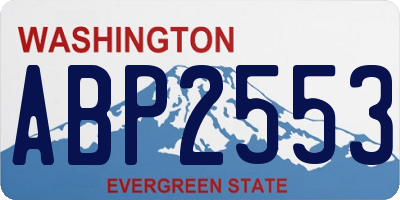 WA license plate ABP2553