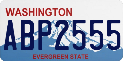 WA license plate ABP2555