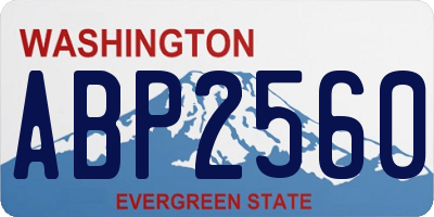 WA license plate ABP2560