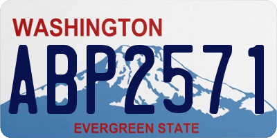 WA license plate ABP2571
