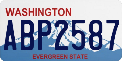 WA license plate ABP2587