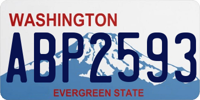 WA license plate ABP2593
