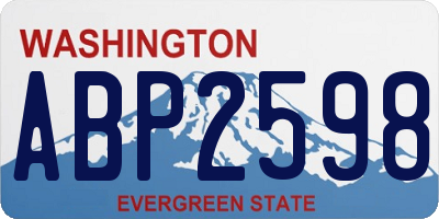 WA license plate ABP2598