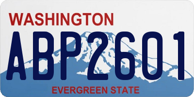 WA license plate ABP2601