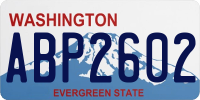 WA license plate ABP2602