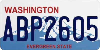 WA license plate ABP2605