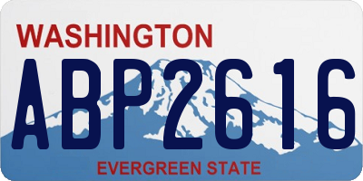 WA license plate ABP2616