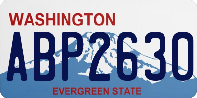 WA license plate ABP2630