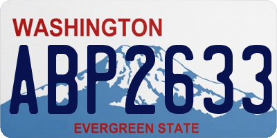 WA license plate ABP2633