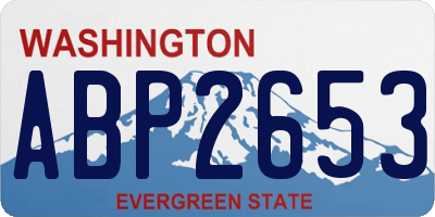WA license plate ABP2653