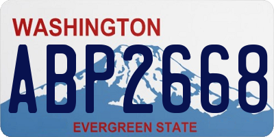 WA license plate ABP2668