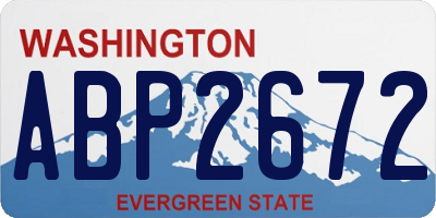 WA license plate ABP2672