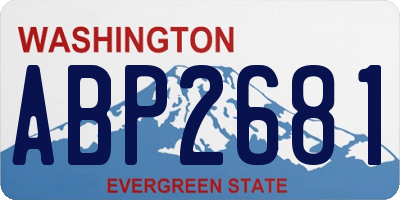 WA license plate ABP2681