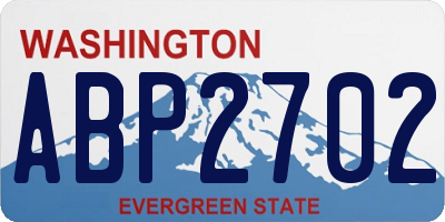 WA license plate ABP2702