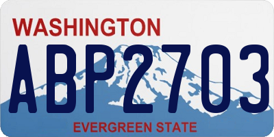 WA license plate ABP2703