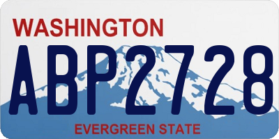 WA license plate ABP2728