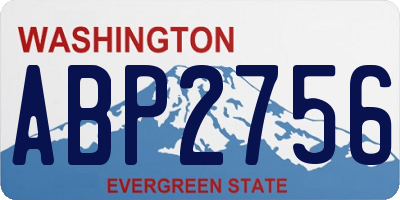 WA license plate ABP2756