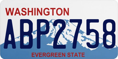 WA license plate ABP2758