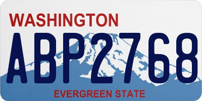 WA license plate ABP2768