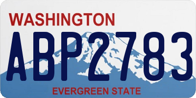 WA license plate ABP2783