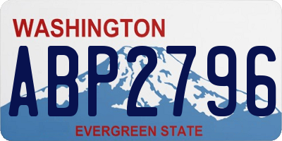 WA license plate ABP2796