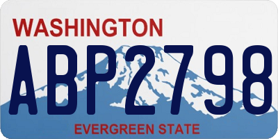 WA license plate ABP2798