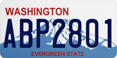 WA license plate ABP2801