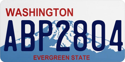 WA license plate ABP2804