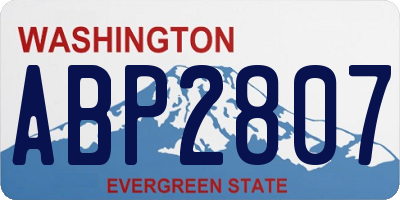WA license plate ABP2807