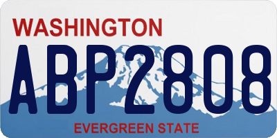 WA license plate ABP2808