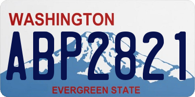 WA license plate ABP2821