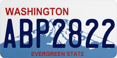 WA license plate ABP2822