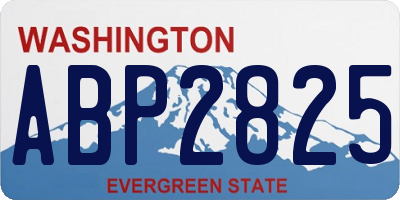 WA license plate ABP2825