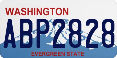 WA license plate ABP2828