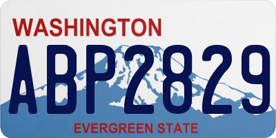 WA license plate ABP2829