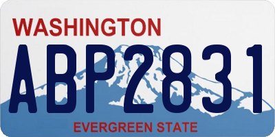 WA license plate ABP2831