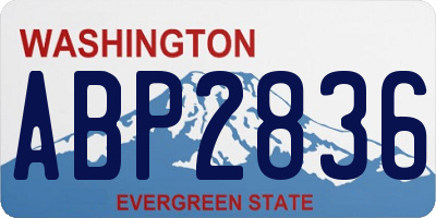 WA license plate ABP2836