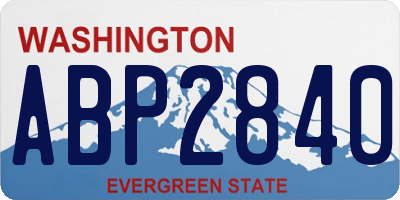 WA license plate ABP2840