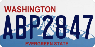 WA license plate ABP2847
