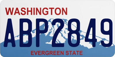 WA license plate ABP2849