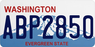 WA license plate ABP2850