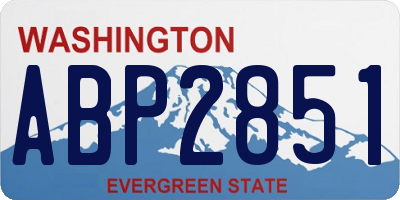 WA license plate ABP2851