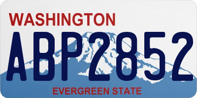 WA license plate ABP2852