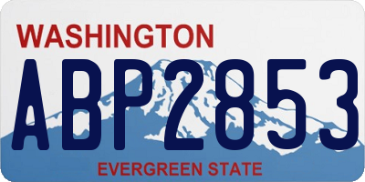 WA license plate ABP2853
