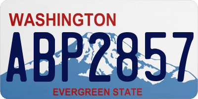 WA license plate ABP2857