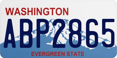 WA license plate ABP2865
