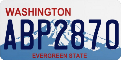 WA license plate ABP2870